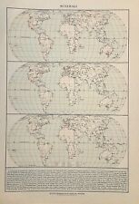 Carta geografica antica MINERALI ORO PIETRE PREZIOSE NEL MONDO 1922 Antique map