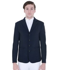 Giacca uomo da concorso modello Exclusive con logo ricamato a contrasto Equestro
