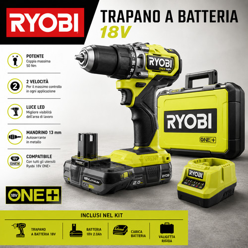 Combo kit ryobi 18v - combo, trapano