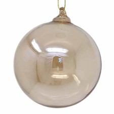 Pallina di Natale in vetro trasparente ambra 8cm