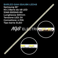 KIT 2 BARRE STRIP 48 LED TV