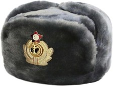 Colbacco Grigio In Dotazione alla Marina Russa Originale Ushanka - Taglie Varie