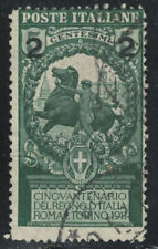 1913- REGNO - UNITA' SOPRASTAM. - 2 SU 5 C. DENT. 13,5 - US. - CAT. EURO 75,00