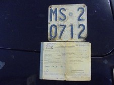 Targa e libretto circolazione Guzzi Galletto 192 luglio 1960 Massa leggi descriz