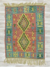 Kilim 97 × 125 cm Tappeto Turco Annodato a Mano