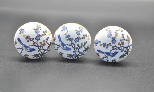 Pomelli uccellino bianco blu - pomelli,