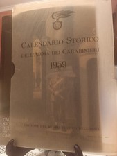 RARISSIMO CALENDARIO STORICO DEI  CARABINIERI ANNO 1959 COMPLETO DI VELINA RARO