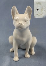 Bulldog francese statua di porcellana cane figura cane porcellana Plaue Schierhol
