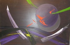 Grande Vecchia Tavola Legno Dipinto Olio Avanguardia Russa Russian avantgarde