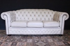 Bel divano tre posti / originale inglese Chesterfield / Chester / bianco crème