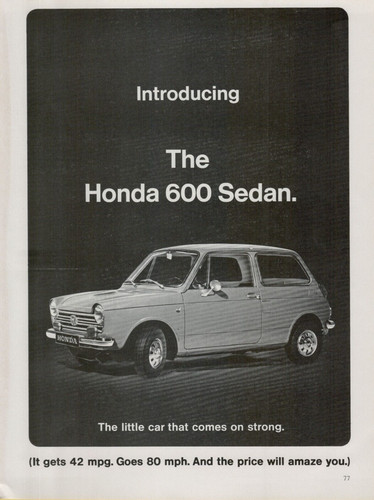 Honda 600 berlina 1968 mpg - 600,