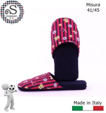 Ciabatte, ciabattine, Pantofole Uomo 41/45 Idea Regalo Bianco Nero TIFOSO Milan