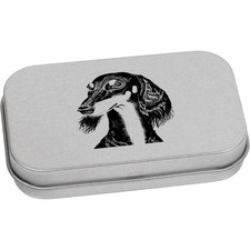 'Saluki Ritratto di cane' Scatola di latta/stoccaggio con cerniera in metallo (TT052185)