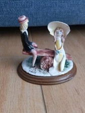 Vintage Italy Statuina Coppia Fidanzatini Ceramica  Firmata E. TEZZA Scricciolo