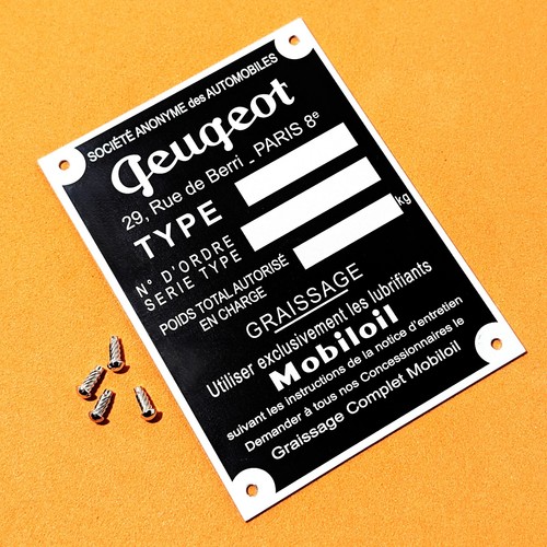 Plaque constructeur peugeot - constructeur,
