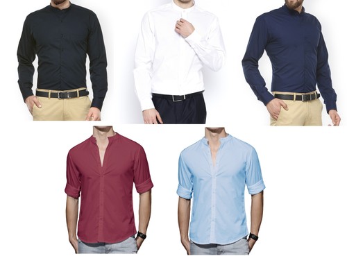 Camicia uomo colletto coreano - camicia,