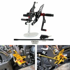CNC Regolabile Pedane Arretrate Rearset Per Yamaha YZF 1000 R1 2007-2008 Nero S1