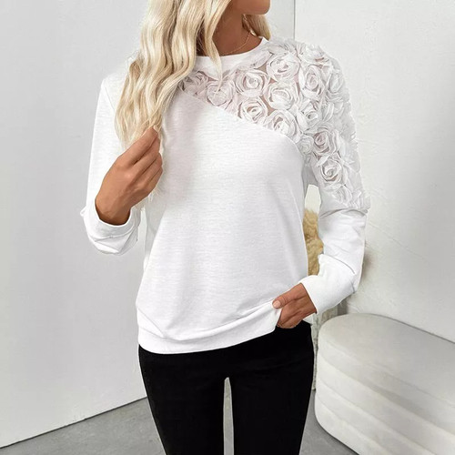 Felpa donna bianca elegante - felpa,
