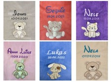 Copriletto neonato nome ricamato con data morbido copriletto copriletto copriletto