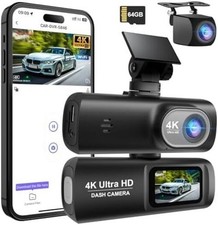 VENFAY Dash Cam Auto 4k WiFi Telecamera + retrocamera per Auto Atti Vandalici