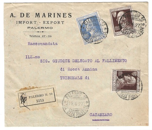 1927 regno italia busta - regno, d'italia