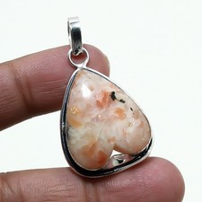 Ciondolo gioiello design etnico antico fatto a mano pietra del sole 2,1" SR 8027