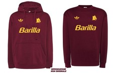 FELPA giallorosso tifoso anni 70 80 calcio con cappuccio o girocollo magica lupa