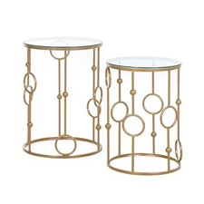 HOMCOM Set 2 Pezzi Tavolini da