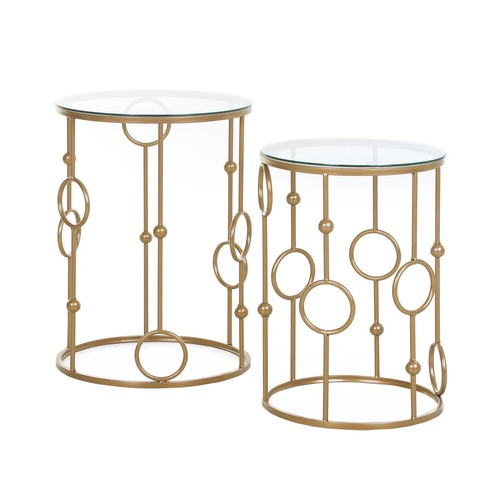 Homcom set pezzi tavolini - 2, da