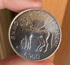 500 LIRE 1985 ANNO DEGLI ETRUSCHI ARGENTO SILVER FIOR DI CONIO UNC FS