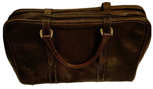Borsone pelle marrone vintage - borsone,