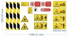 adesivi avvertenze betoniera, misura grande