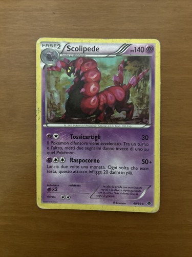 Carta pokemon scolipede 98 - pokemon,