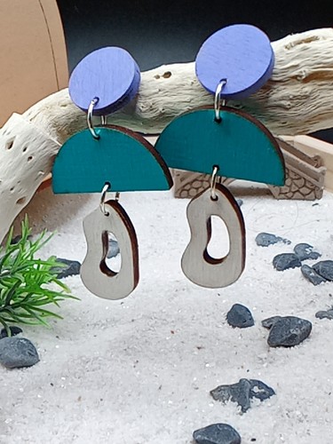 Boucle oreille bois - en,