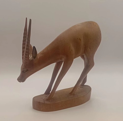 Vintage teak gazelle antelope - vintage,