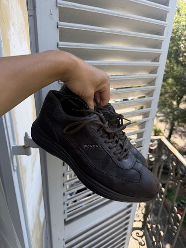 Prada sneaker uomo marrone - prada,