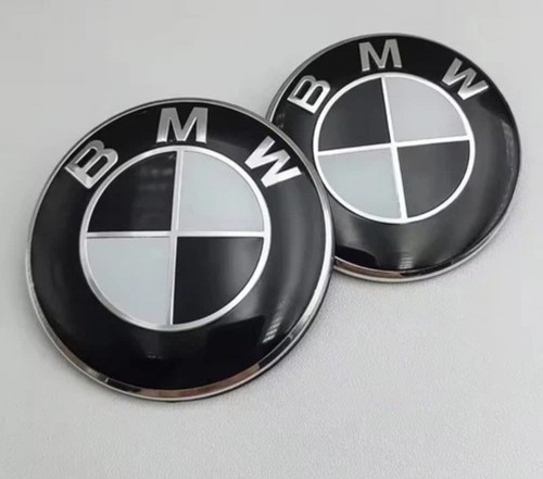 82mm bmw emblema nero - 2x,