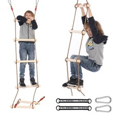 Altalena Legno Altalena da Giardino con Anello in Metallo Accessori Collegabili
