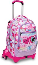 Zaino Trolley Scuola SJ GANG Girl JACK 3 Ruote - HEART LOLLY, Rosa