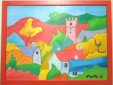 QUADRO ARTE NAIF PAESAGGI