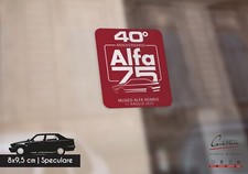 ADESIVO VETROFANIA SPECULARE CELEBRATIVA ALFA ROMEO 75 40° ANNIVERSARIO - ROSSO