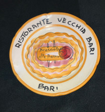 Piatto Buon Ricordo Bari 1979 Ristorante Vecchia Bari Ceramica Solimene Vietri