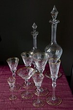 Servizio Bicchieri Cristallo E Oro Moser