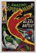 Marvel 1969 AMAZING SPIDER-MAN n. 77 vs. LIZARD FN 6.0+ Torcia Umana App.