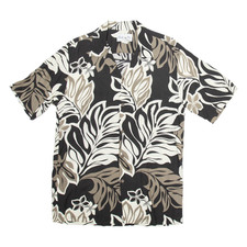 Camicia Hawaiana Nera Con