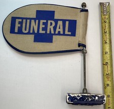 BANDIERA "MOLTO RARA" PROCESSO FUNEBRE AUTO BANDIERA ORIGINALE