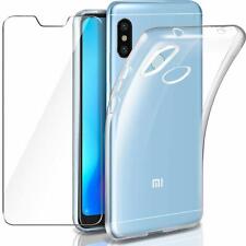 COVER CUSTODIA + PELLICOLA VETRO TEMPERATO PER XIAOMI MI A2 LITE TRASPARENTE TPU
