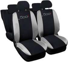 COPRISEDILI COMPATIBILI CON 500L FODERE AUTO BICOLORE GRIGIO CHIARO NERO
