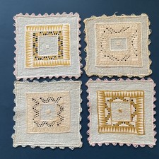 4 centrini antichi ricamo