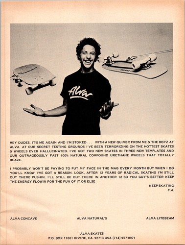 1979 alva skate print - alva, •